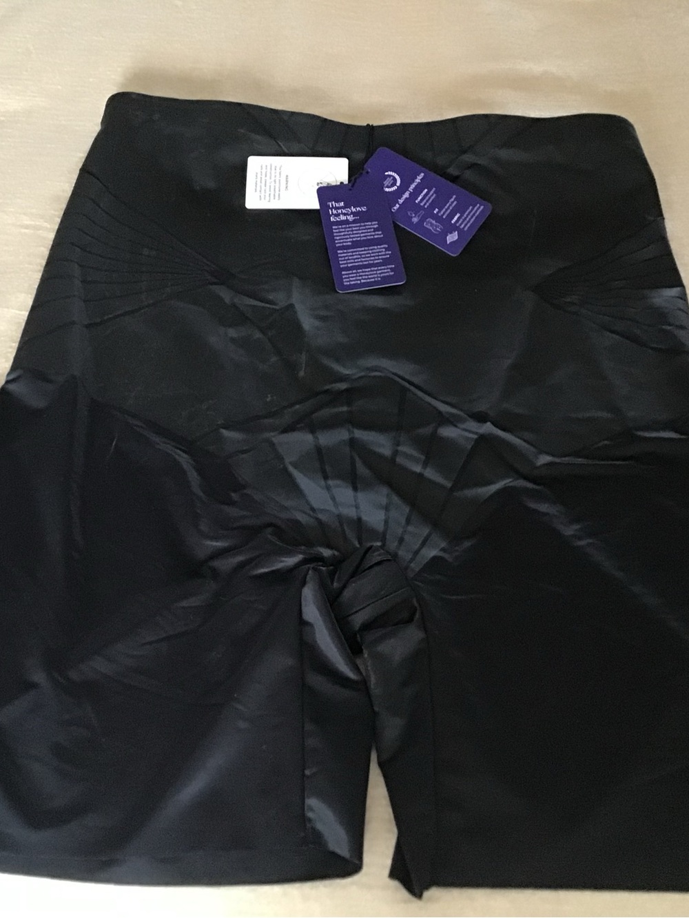Honeylove Black High-Waist Shapewear Shorts with Branded Tags